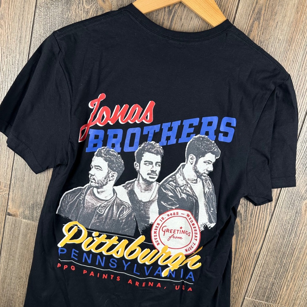 Jonas Brothers Pittsburgh PA Concert 2025 Tour T-Shirt Size Small Black